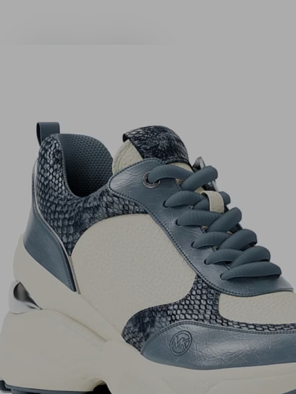 Michael Kors Casual Chunky Wedge Sneakers in Blue and White